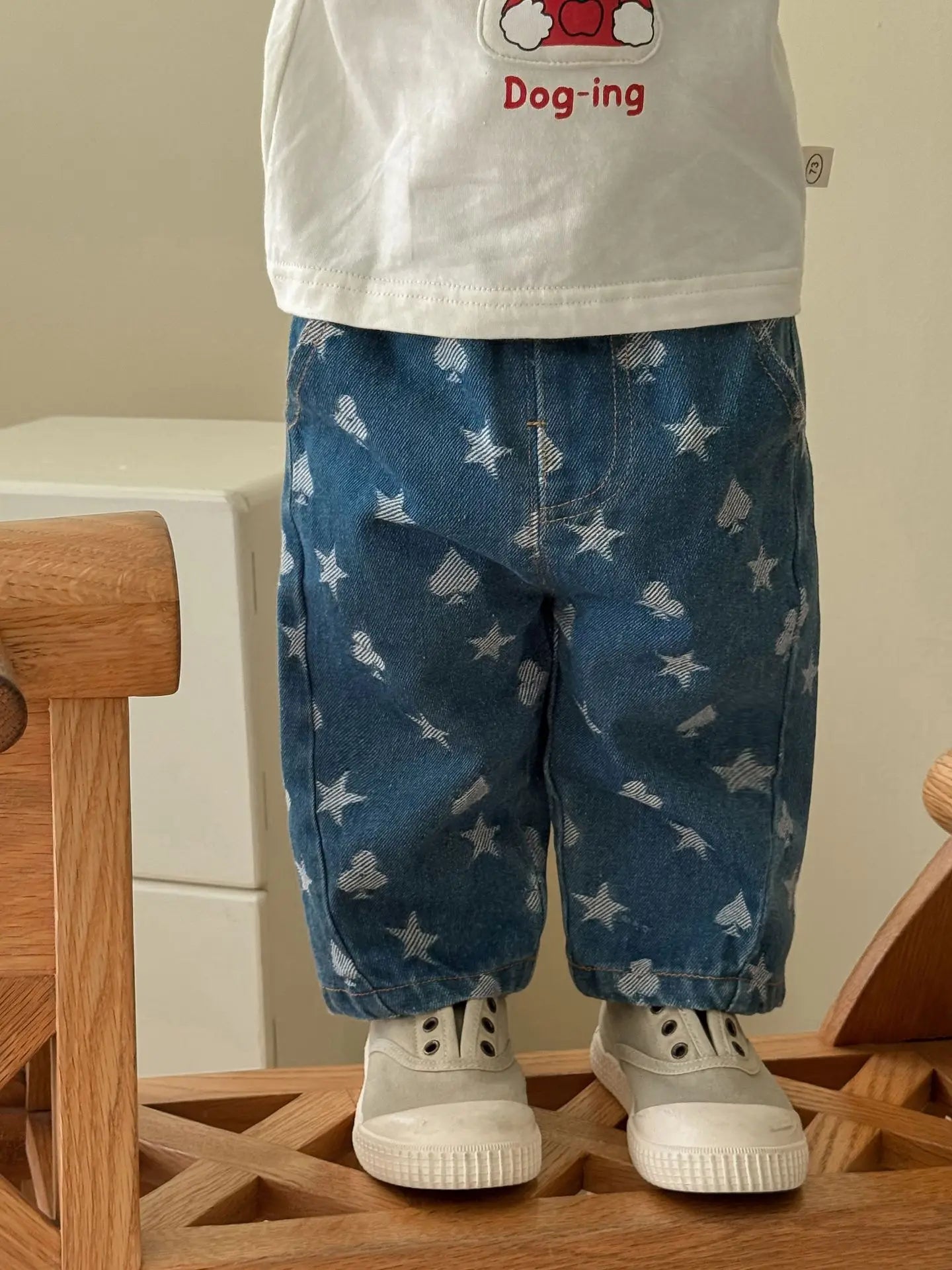 2025 New Style Autumn Toddler Boy Outfits Wide Leg Jeans Cartoon Print Hoodie Girls Clothing for 0-5 Y Baby Girls Boys Clothes