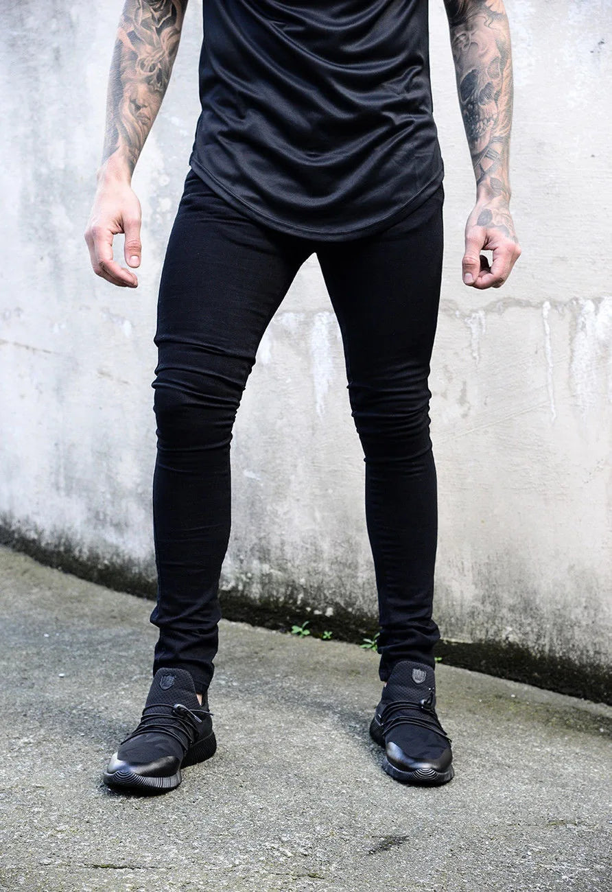 Men Jeans Denim Pencil Pants High Waist Solid Color Washing Slim Fit Pockets Slight Strech Ankle Length Pant Casual 2024