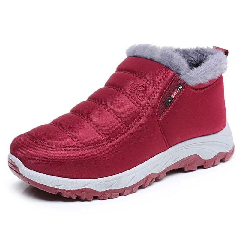 Botas de hombre, botas de nieve cálidas, moda de invierno, zapatos casuales de felpa de algodón, punta redonda, botines de pareja, botines cortos de plataforma sin cordones