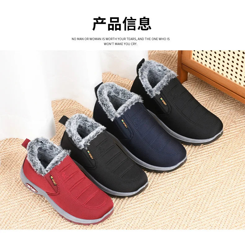 Winter Snow Boots Men Casual Slip on Ankle Boots Warm Fur Comfortable Sneakers Non-slip Botas Men Shoes Zapatos Hombre2024