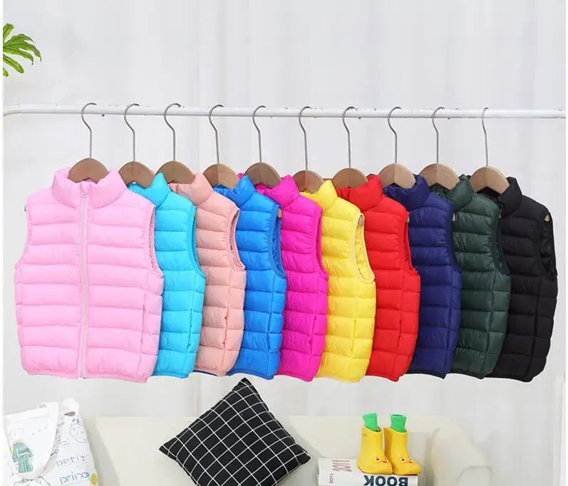 Boys' Down Vest Winter Light Jacket Casual Stand Collar Waistcoat Children Fashion Korea Coat Autumn Clothes For Girls Vests