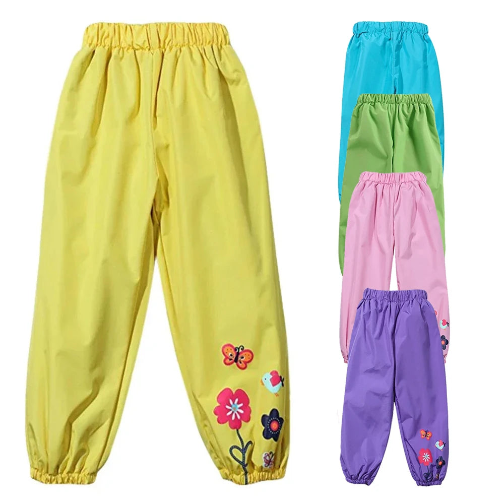 Kid Raincoat Rain Pants Casual Fashion Waterproof Girls Boys Pant Children’s Kids Rain Trousers for 1 2 3 4 Years