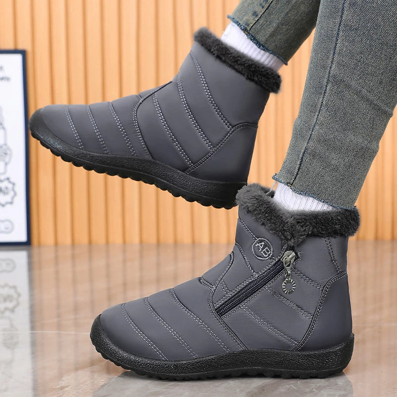 Snow Women Boots Comfortable Women's Boots Waterproof Women Shoes Zipper Shoes Woman Soft Fur Women's Winter Boots Botas Mujer