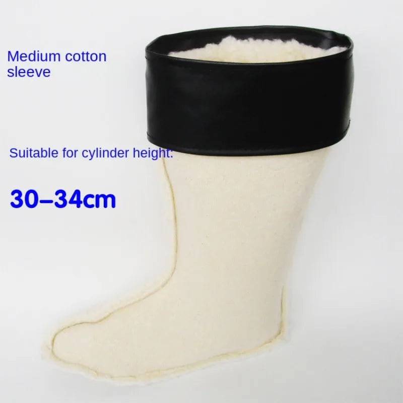 Bottes de pluie surdimensionnées pour hommes, montantes jusqu'aux genoux, avec doublure polaire, revêtement en coton et semelle intérieure chaude en coton.