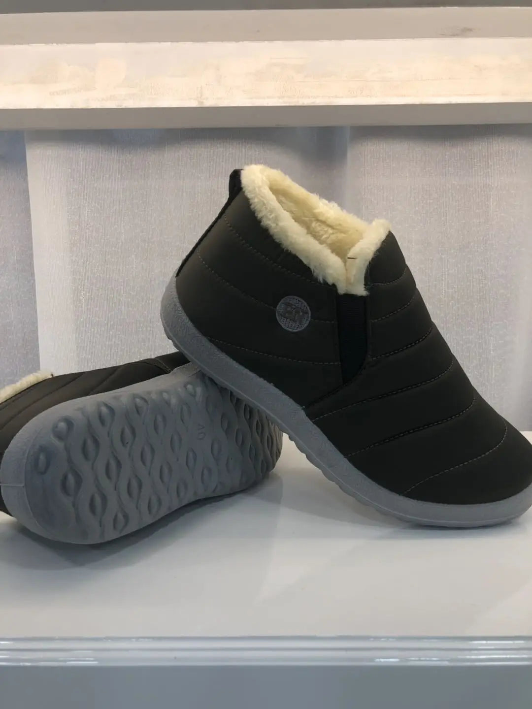 Botas de invierno para hombre, impermeables, de algodón, ligeras, sin cordones, planas, hasta el tobillo, tallas grandes 47, unisex, para la nieve.