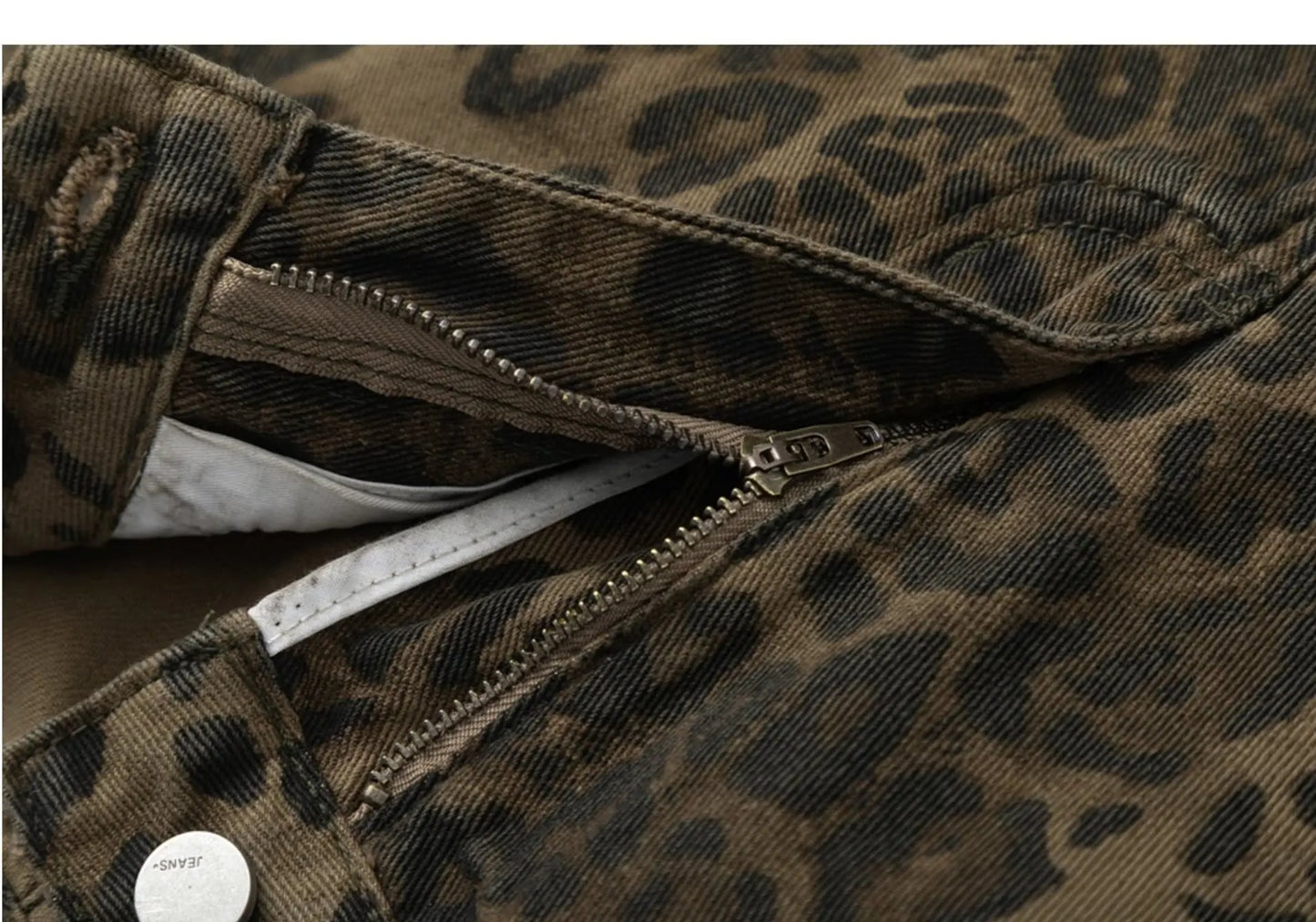 Baggy Leopard Jeans Coquette y2k clothes Women High Waisted Casual Wide Leg Denim Pants Fashion Streetwear Retro Straight Jeans