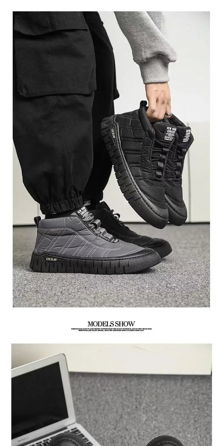 Winter Cotton Shoes Men's New Cotton Boots Outdoor Cold Resistant Men's Shoes Anti Slip Snow Boots Thick Warm Casual Shoes