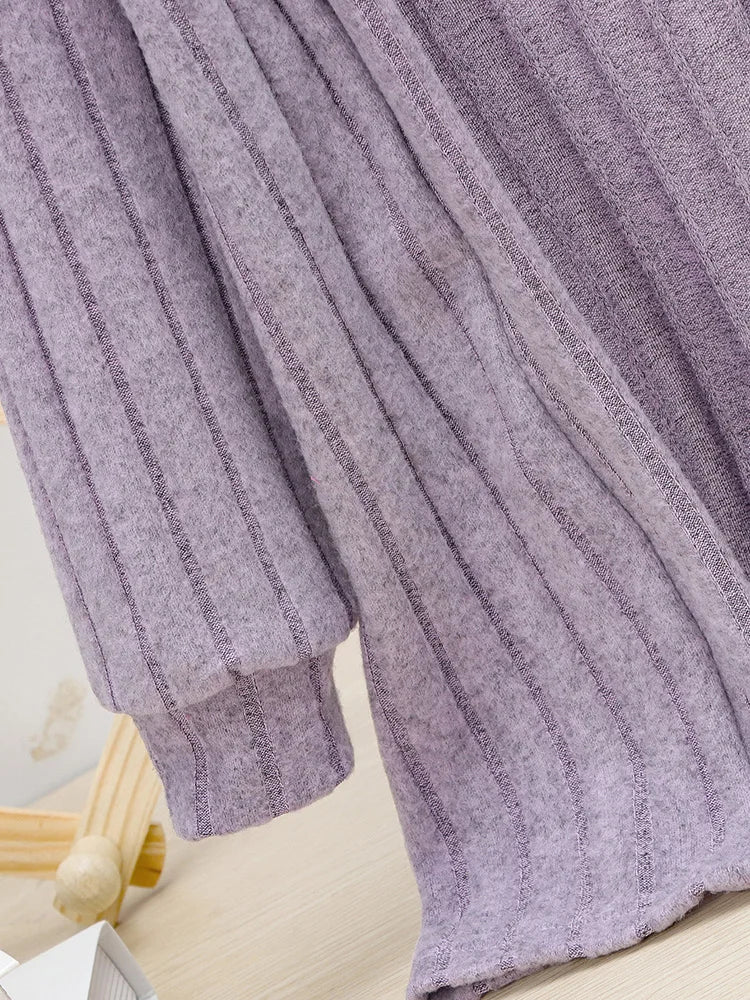 Girls Solid Color Casual Outing Knitted Cardigan Children's Spring and Autumn Simple Versatile Jacket