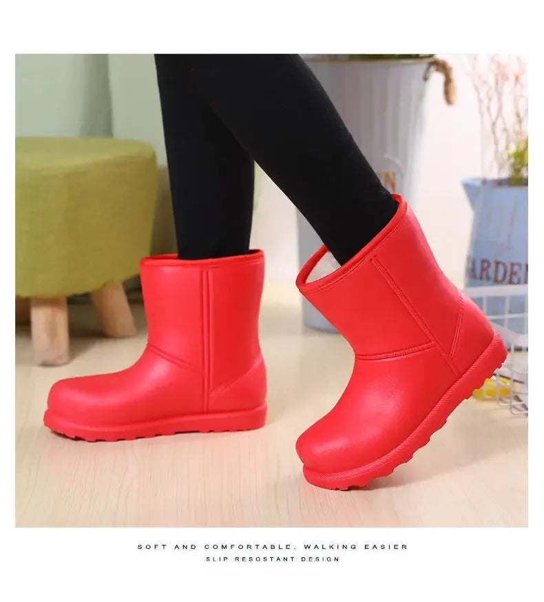 Botas de nieve nuevas para mujer, cálidas y de felpa, impermeables, de EVA, para invierno