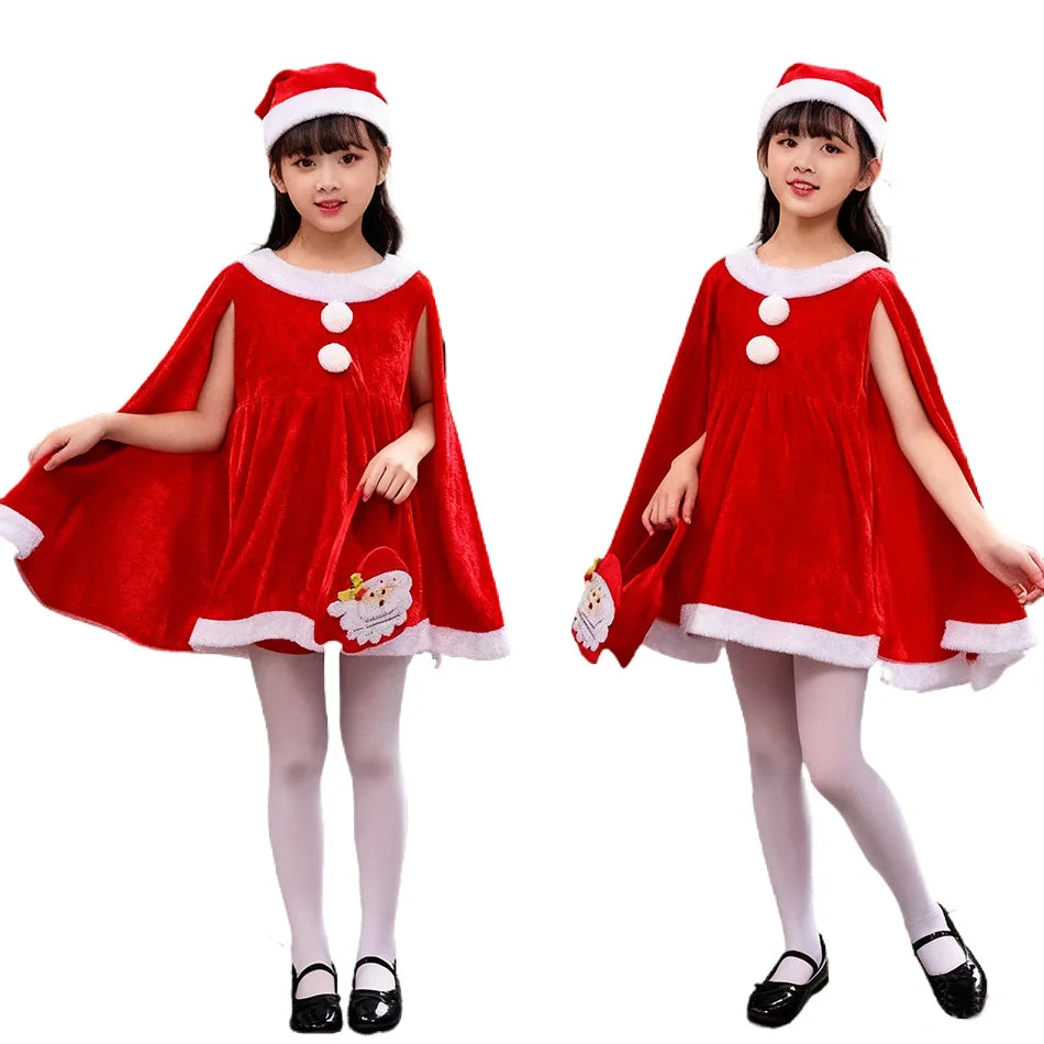 Velvet Christmas Set Stage Performance Clothing for Kids Boys Girls Matching Party Set and Dress Classic Christmas Clothes