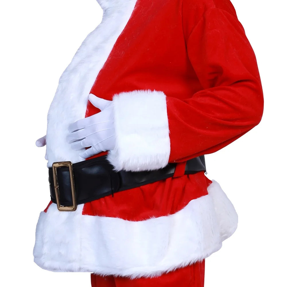 Costume de Père Noël pour homme adulte en velours doré, costume de Père Noël pour Halloween, cosplay anime