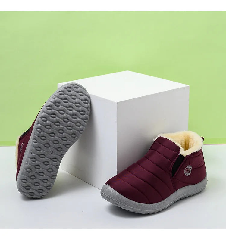 Botas de invierno para hombre, impermeables, de algodón, ligeras, sin cordones, planas, hasta el tobillo, tallas grandes 47, unisex, para la nieve.