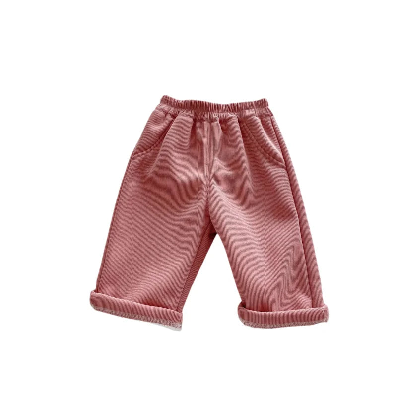 0-5 Years Autumn Kids Jeans Casual Solid Baby Boys Denim Pants Soft Girls Fashion Trousers Matching Corduroy Pants
