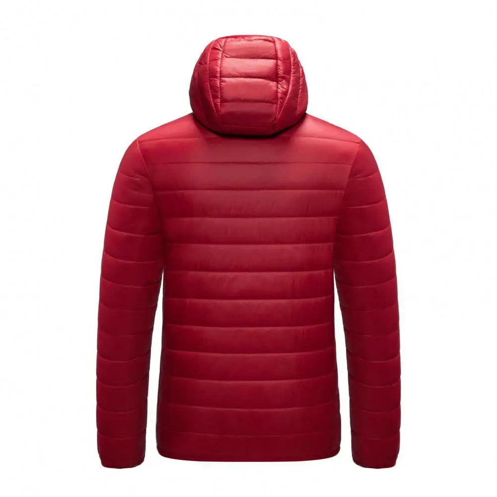 Winter Men Coat Hooded Cotton Padded Warm Windproof Parka Cotton-padded Zipper Closure Lightweight Male Down Coat Sports Clothes