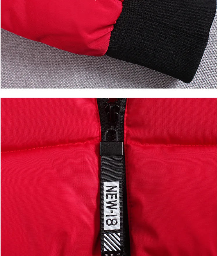 Solid Color Detachable Hooded Hair Collar Slim-fit Cotton-padded Jacket, Women's Winter New Warm Casual Stand Collar Padded Coat