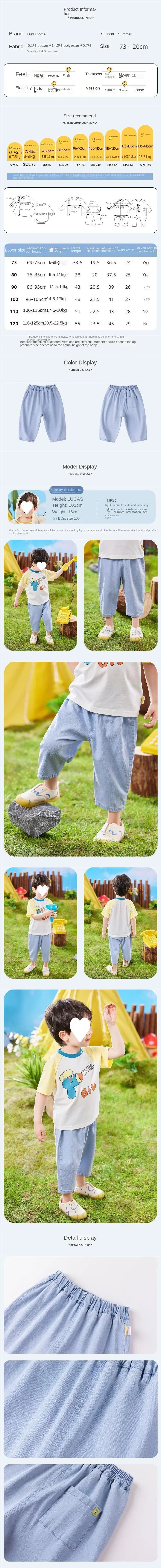 Pantalones vaqueros para niños, pantalones vaqueros para niños, pantalones vaqueros sencillos de verano a la moda para bebés, pantalones vaqueros casuales lavados con cintura elástica