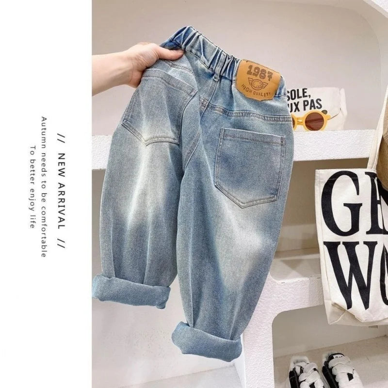 Boys Girl Hole Jeans Pants Excellent Quality Cotton New Casual Children Trousers Baby Toddler Comfortable Kids Clothes Children