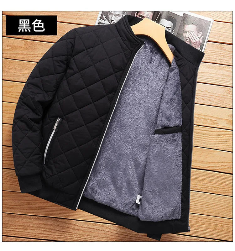2025 Men's Thick Warm Bomber Jacket Coats Autumn Winter Fleece Lined Casual Jacket for Men Slim Fit Winter Clothing Parkas 5XL