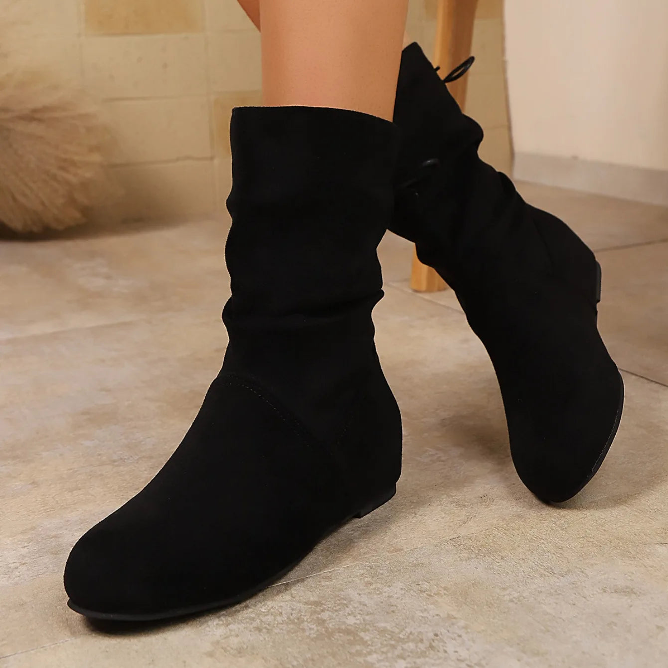 Low Heel Women Boots New Four Season Comfortable Women Shoes Fashion Outdoor Sexy Mid Calf Boots Woman Botas De Mujer