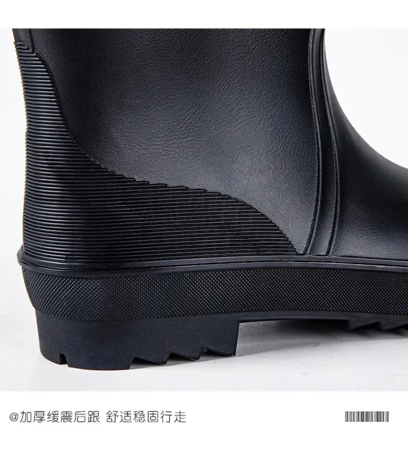 Botas de lluvia para hombre, botas de lluvia hasta la rodilla, impermeables, para pesca, de goma, tipo galocha, de caña larga.