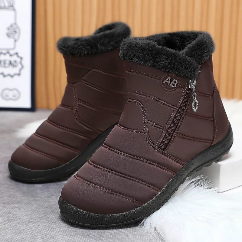 Snow Women Boots Comfortable Women's Boots Waterproof Women Shoes Zipper Shoes Woman Soft Fur Women's Winter Boots Botas Mujer