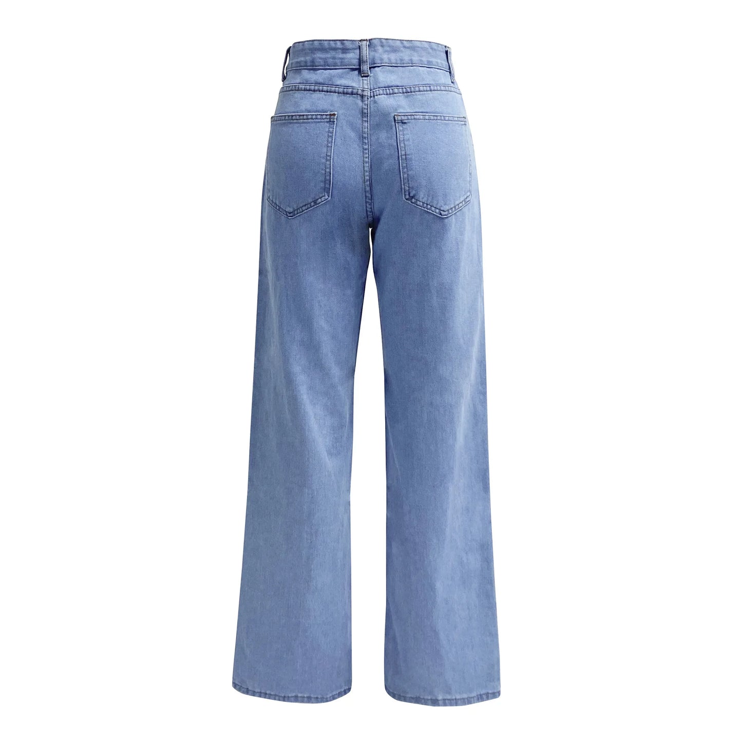 Straight High Waist Jeans Women 2024 New Leg Pockets Basics Ankle Length Pants Y2k Denim Trousers Vintage Blue Washed Jeans