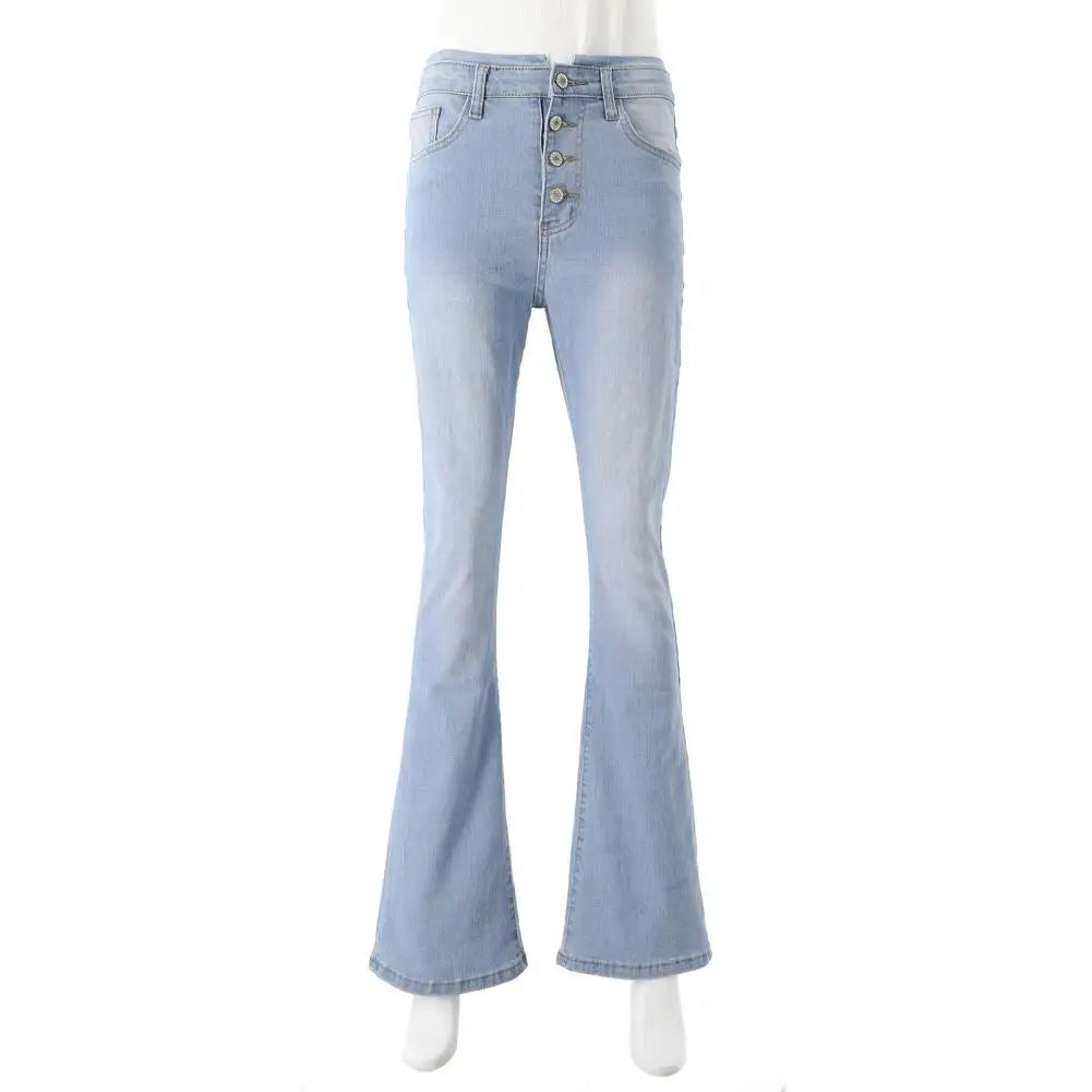 Pantalones vaqueros de cintura alta con dobladillo acampanado para mujer, con degradado de color a juego, pantalones acampanados, pantalones vaqueros ajustados.