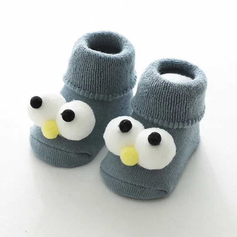 0-12Months Winter Warm Baby Socks Cartoon Animal Newborn Infant Baby Boy Baby Girl Cotton Socks Anti Slip Floor Socks Leg Warmer