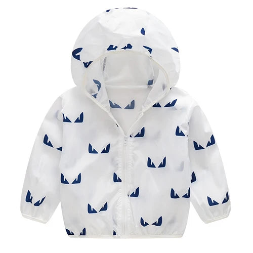 New Boys Sun Protective Jacket Thin Style Spring Summer Little Princess Coat Hooded Zipper Baby Outerwear Children's Clothing