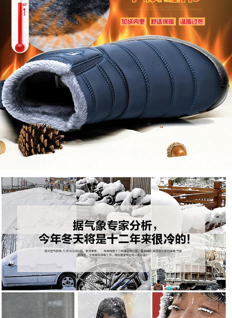Boots Men Snow Outdoor Mens Shoes Men's Winter Boots Hiking Ankle Boots Waterproof Men Shoes Work Shoes Footwear