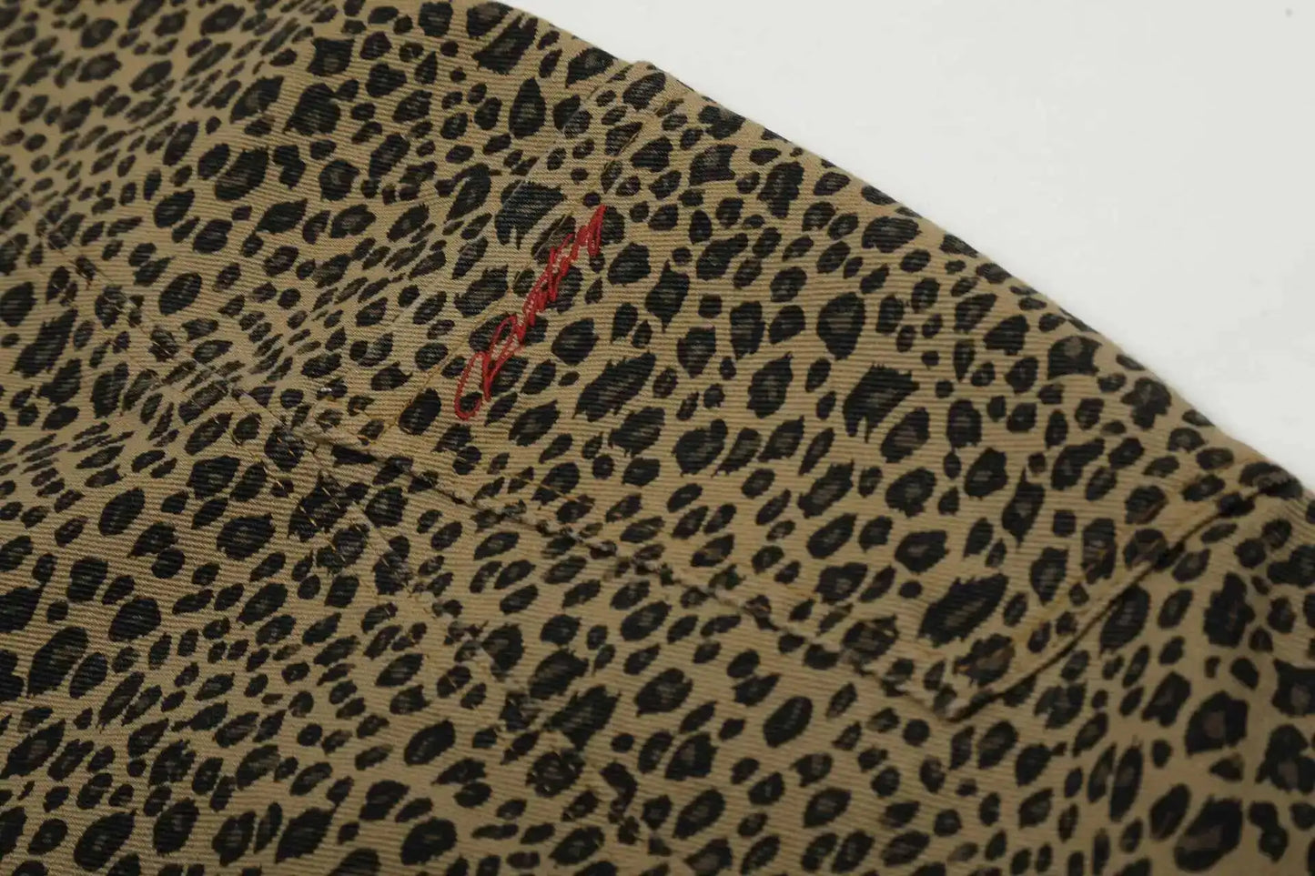 PFNW - Vaqueros caqui con estampado de leopardo para hombre y mujer, holgados, informales, de pierna ancha, primavera 2025, 28W6288