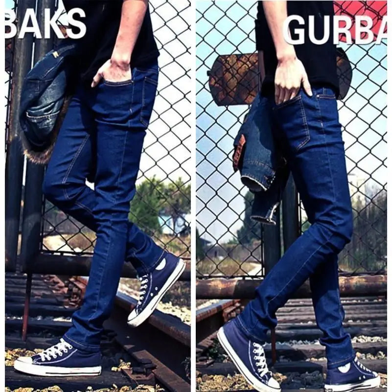 Harajuku Fashion Men's Jeans Stretch  Luxury Clothes for Men Korean Style Streetwear Cowboy Solid Snowflake Skinny Denim Pants