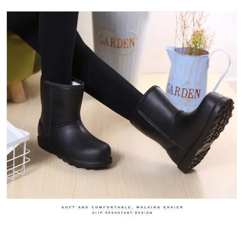 Botas de nieve nuevas para mujer, cálidas y de felpa, impermeables, de EVA, para invierno