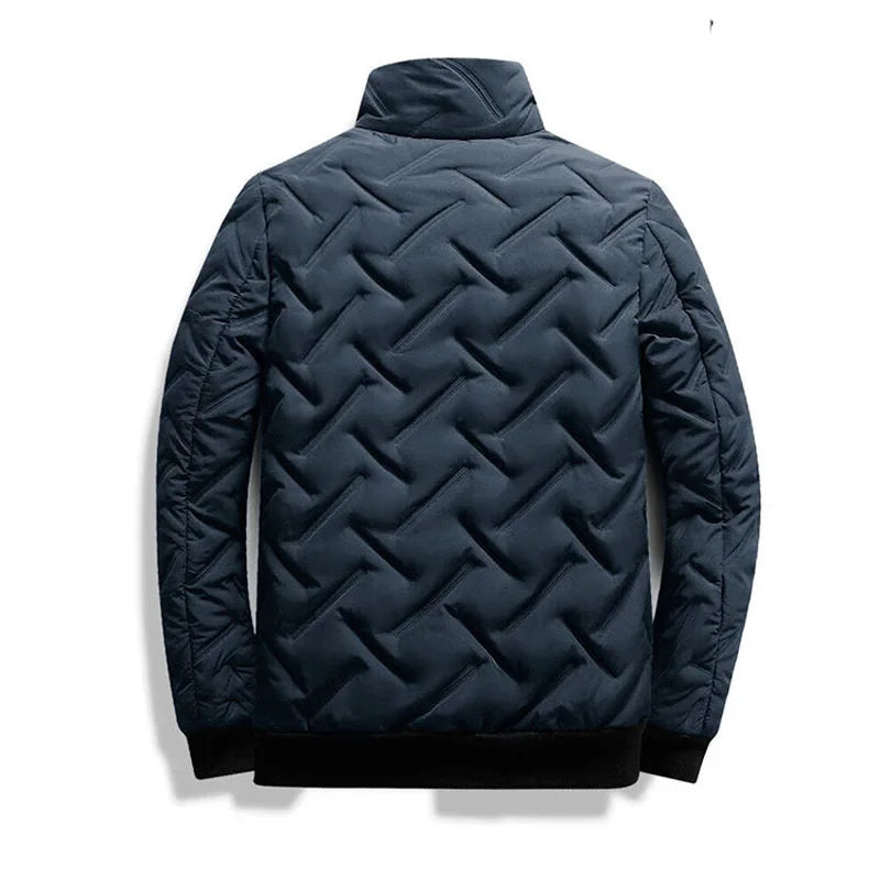 Men Parkas Solid Color Stand Collar Quilting Lightweight Mens Jacket Autumn Winter Casual Outerwear Business Coat Men MY1013