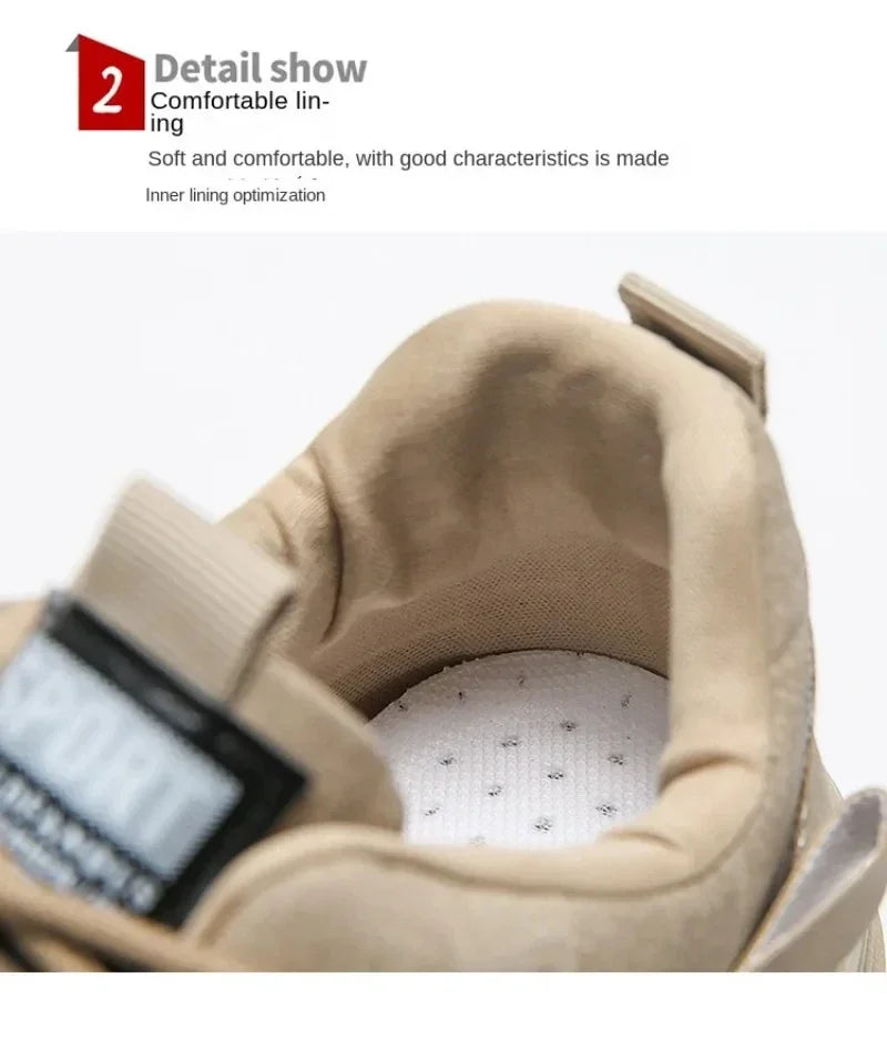 Zapatillas altas de plataforma para hombre - Botines de invierno con cordones, antideslizantes y cómodos, ideales para el trabajo. Tallas 39-44.