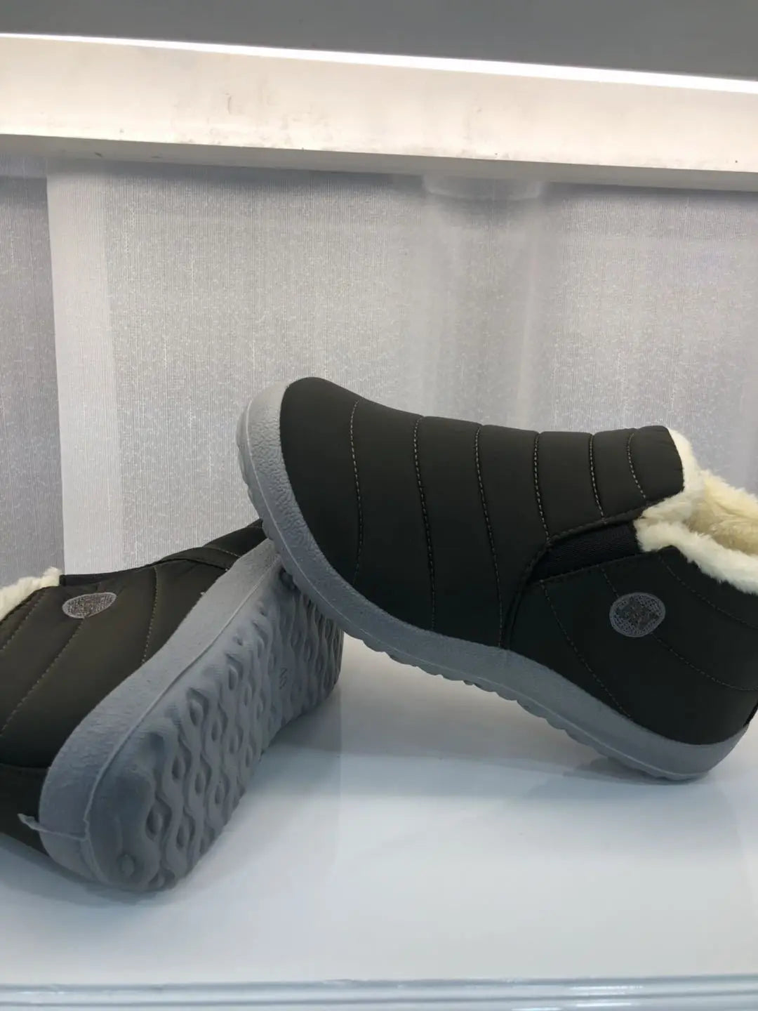 Botas de invierno para hombre, impermeables, de algodón, ligeras, sin cordones, planas, hasta el tobillo, tallas grandes 47, unisex, para la nieve.