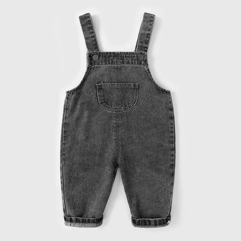 Monos vaqueros de algodón para niños pequeños de 0 a 5 años, con tirantes ajustables, holgados, informales, para primavera y otoño