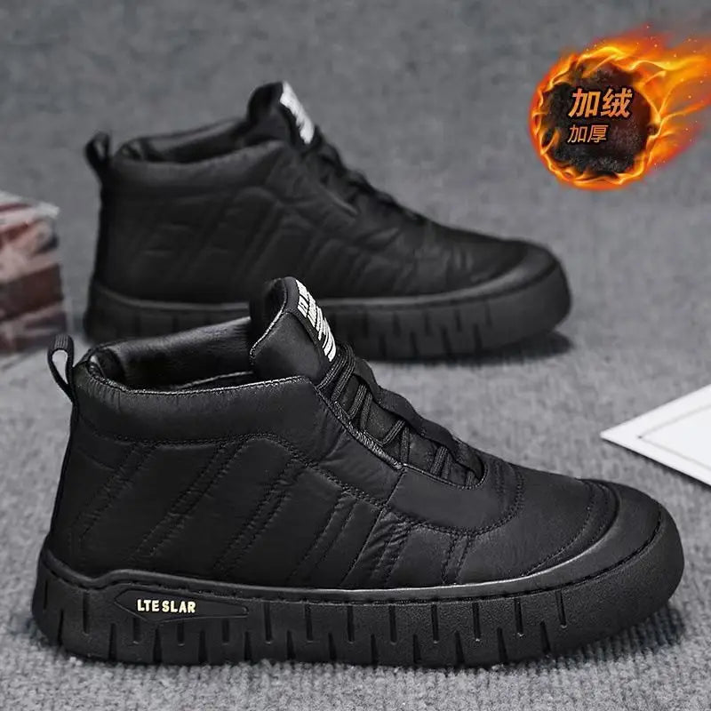 Winter Cotton Shoes Men's New Cotton Boots Outdoor Cold Resistant Men's Shoes Anti Slip Snow Boots Thick Warm Casual Shoes