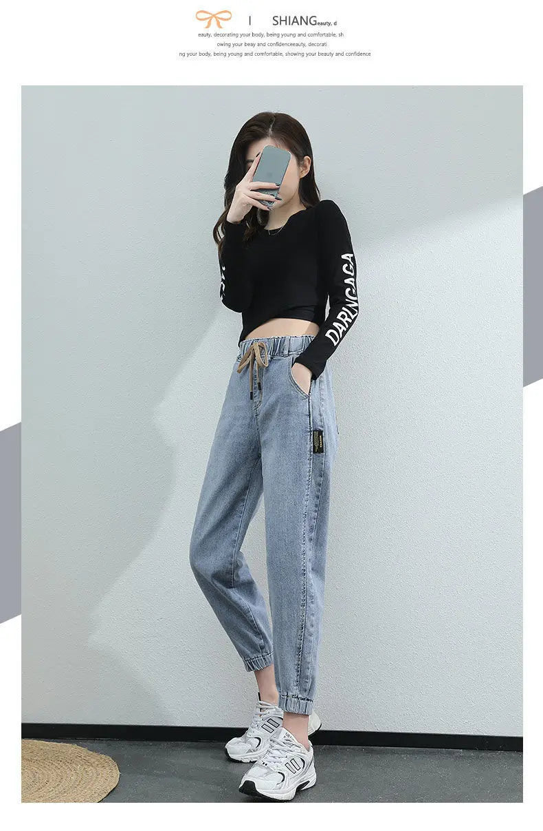 2025 Harem Pants Vintage High Waist Woman Jeans Ankle Length Mom Jeans Denim Pants for women clothes high waisted jeans