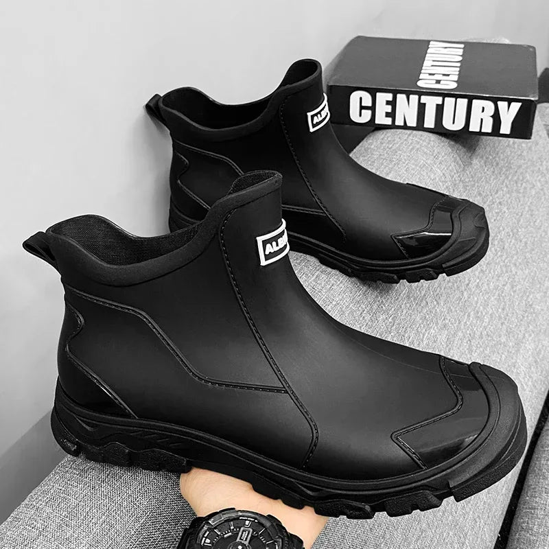 Waterproof Cross-Border Men's Rain Shoes Fashionable Short Socks Thickened Warm Rubber Work Anti-Slip Fishing Kitchen Rain Boots