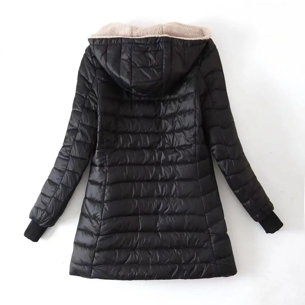 Zipper Cardigan Solid Spliced Women Clothing Parkas Hooded Long Sleeve Outerwear Loose Fit Casual Pockets 2024 Autumn Parka