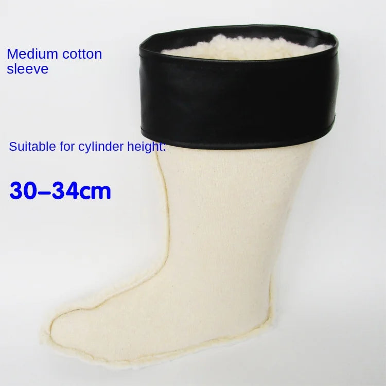 Bottes de pluie surdimensionnées pour hommes, montantes jusqu'aux genoux, avec doublure polaire, revêtement en coton et semelle intérieure chaude en coton.