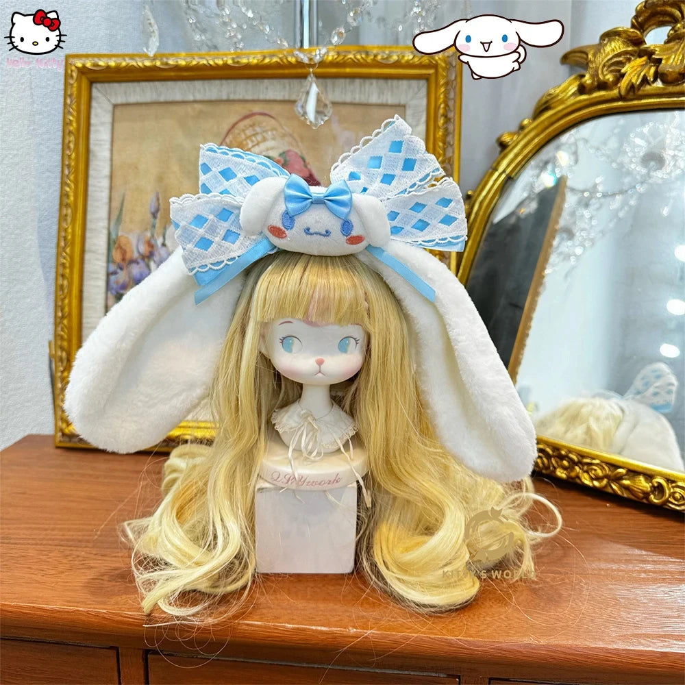 Kawaii Kuromi Cinnamoroll Kids Girls Jacket Autumn New Cartoon Fashion Embroidery Jacket Retract Waist Hooded Outdoor Jackets