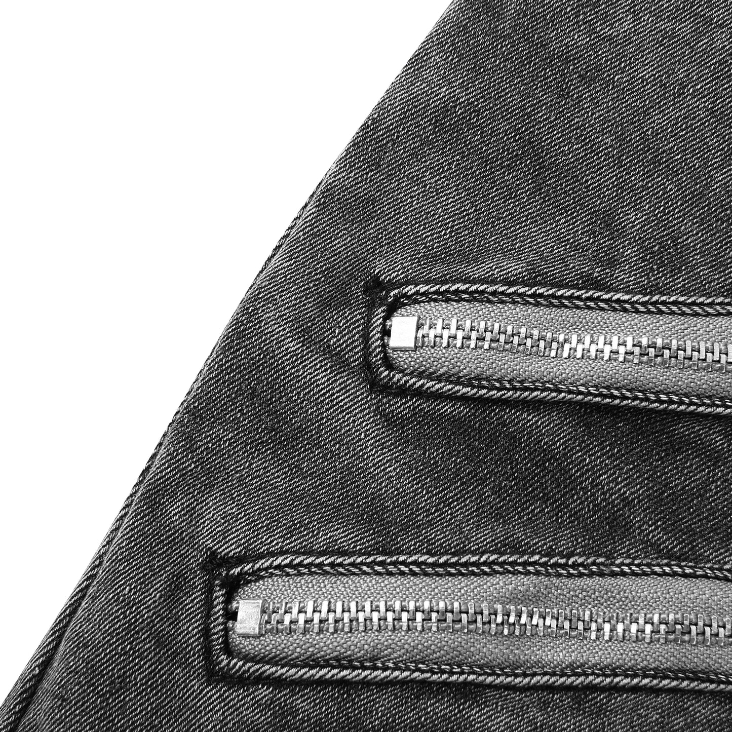 2025 New Men Slim Biker Ripped Long Denim Trousers Skinny Jeans Side Straps Zips Male Jogging Pants Destroyed Stretchy Pants