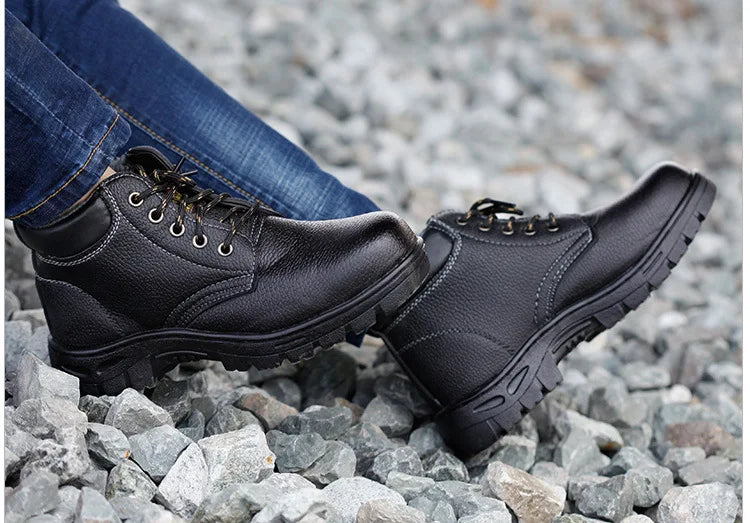 Botas de seguridad para hombre, indestructibles, con puntera de acero, impermeables, resistentes al desgaste y a los impactos.