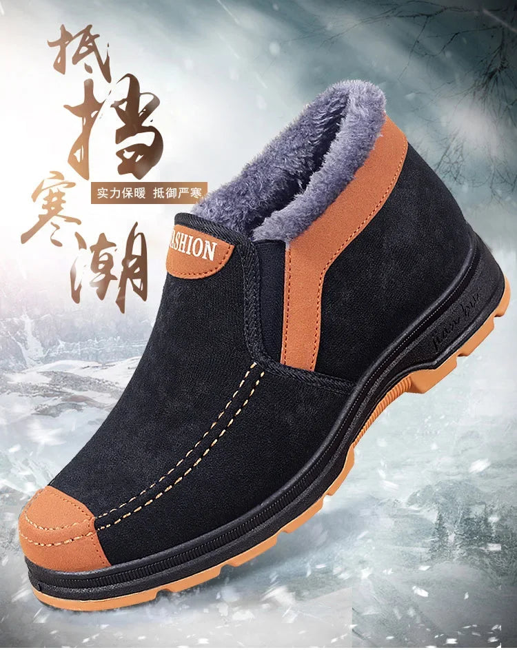 Zapatos de algodón para hombre, zapatos de invierno a la moda, botas de nieve para hombre, zapatos acolchados, gruesos, cómodos y cálidos para caminar, botas men2024