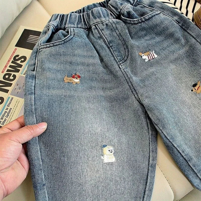 Pantalones de algodón orgánico para niños Ircomll, pantalones casuales para niños y niñas, pantalones con letras bordadas de moda para primavera y otoño, de 2 a 8 años