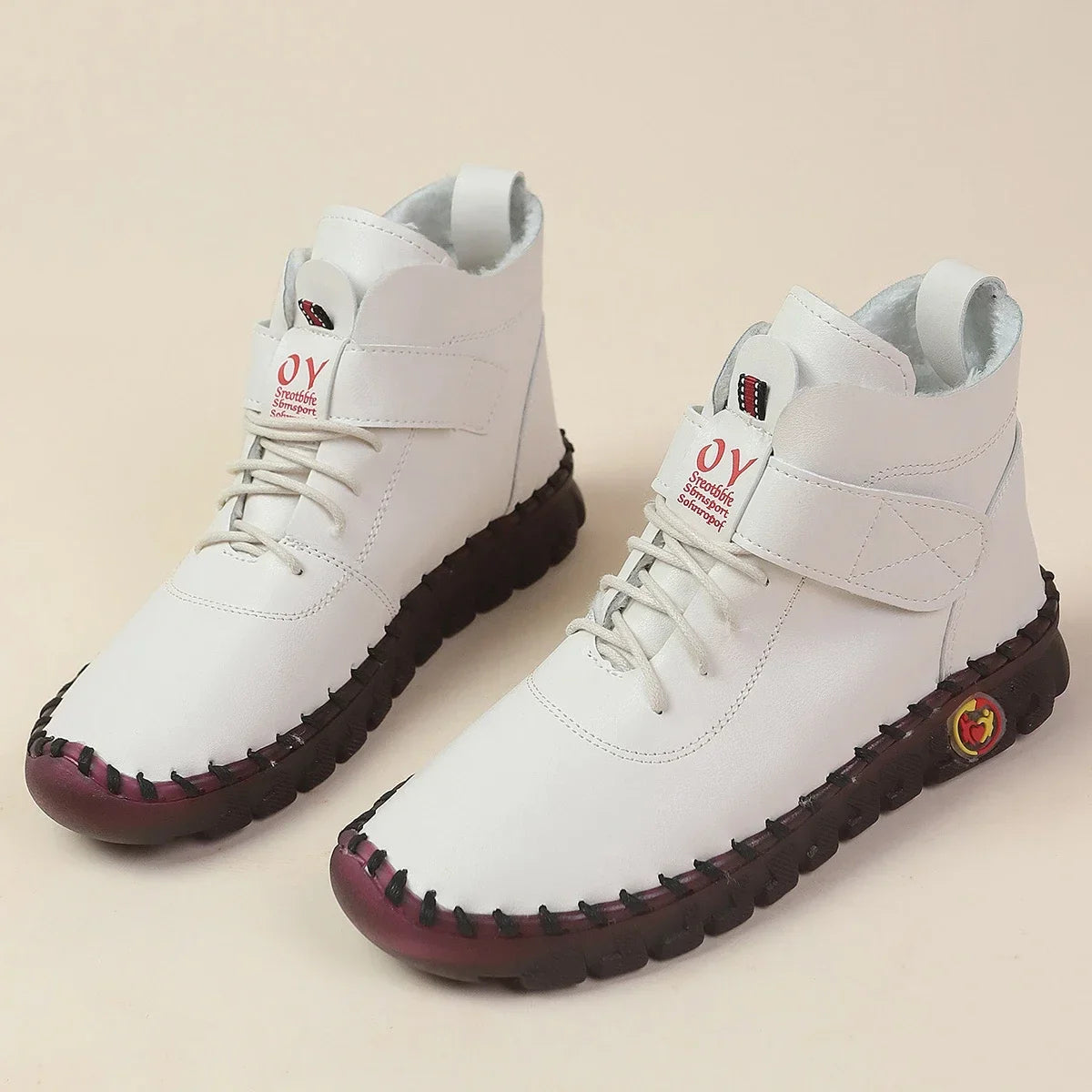 New Fur Thick Boots Women Short Leather Boots Women's Furry Orthopedic Shoes Women Winter Waterproof Snow Boots Botas Mujer