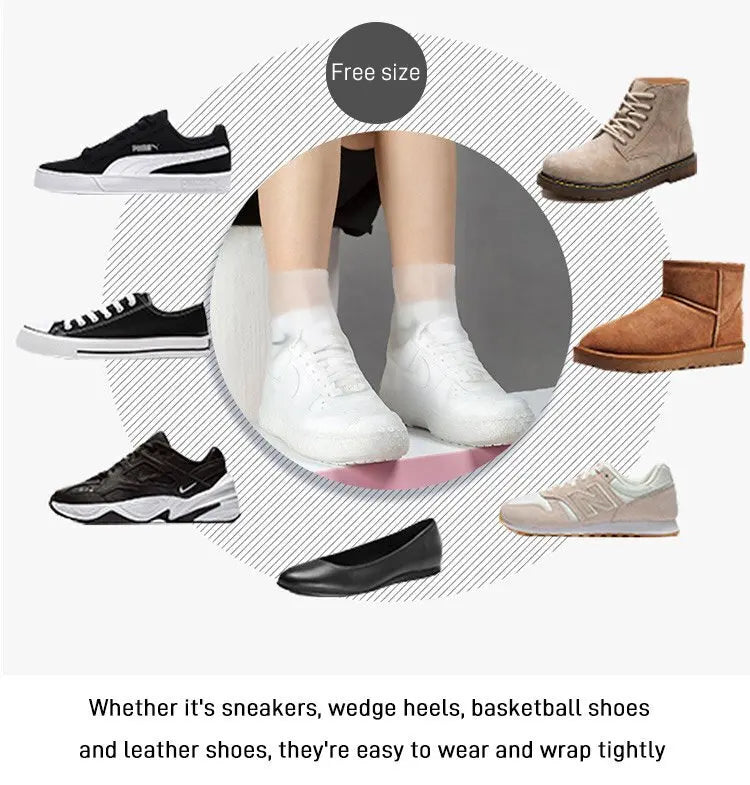 Outdoor Antislip Rain Shoes Shoe Covers Reusable Fashion Waterproof One Size Shoes Protectors Wearable Midcalf Rain Shoes Covers