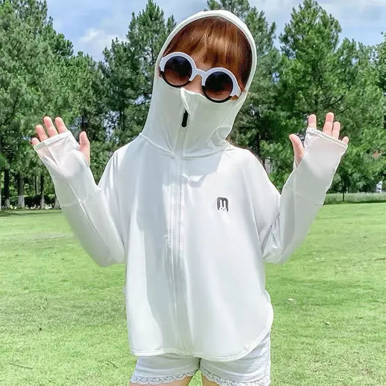 Children's Outdoor Ice Silk Sunscreen Jacket UV Resistant Children's Summer Cycling Sunscreen Jacket Children's Clothing